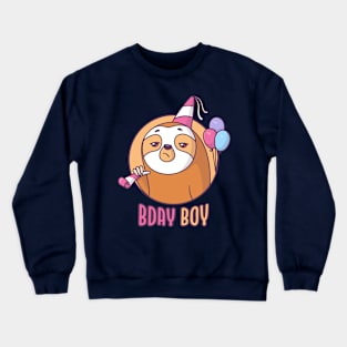 Birthday Boy Sloth Crewneck Sweatshirt